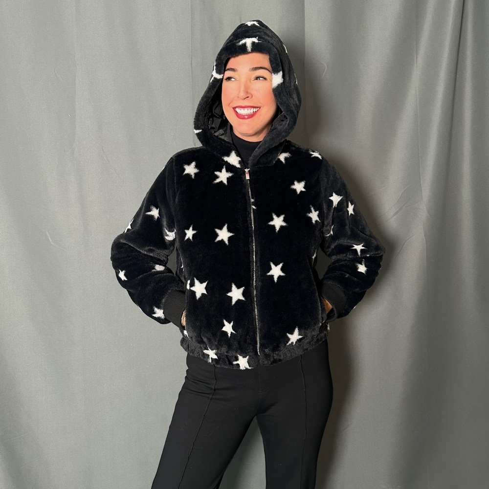 Women's Black Star Pattern Jacket - image 4